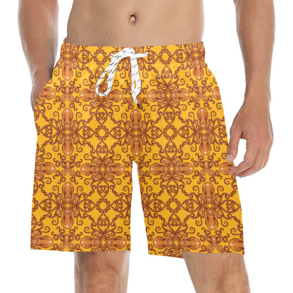 Octopus Background Design Print Men's Swim Trunks Beach Shorts