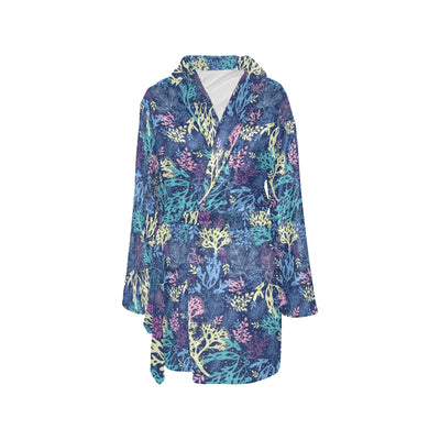 Seaweed Print Design LKS301 Women's Fleece Robe