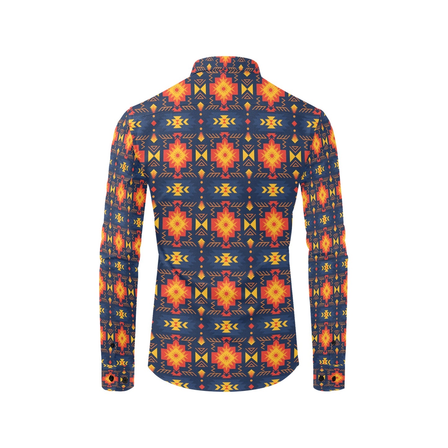 Southwest Pattern Print Design LKS307 Men's Long Sleeve Dress Shirt