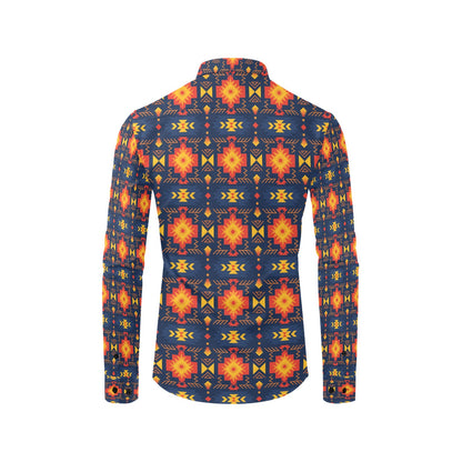 Southwest Pattern Print Design LKS307 Men's Long Sleeve Dress Shirt