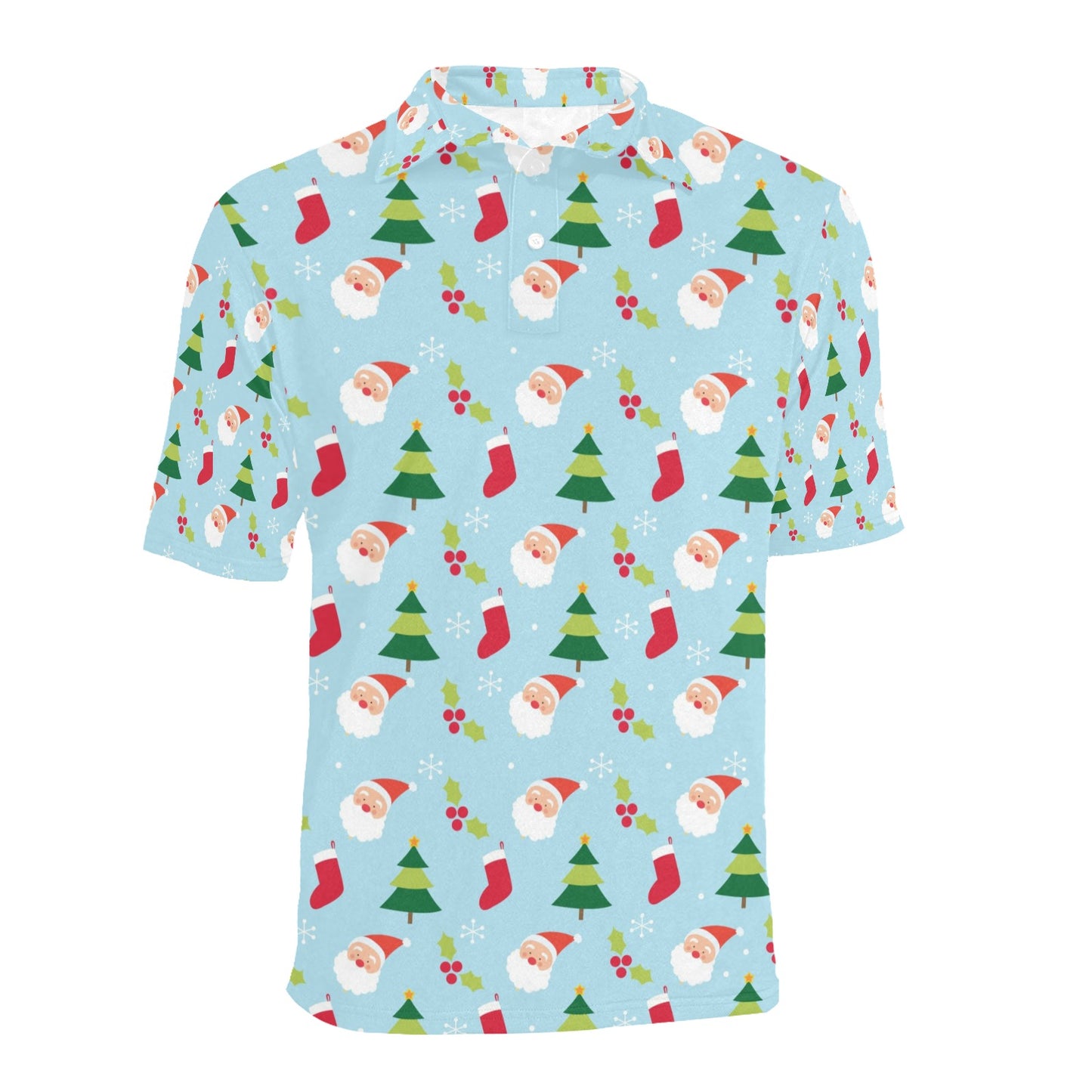 Santa Themed Print Design LKS301 Men Polo Shirt