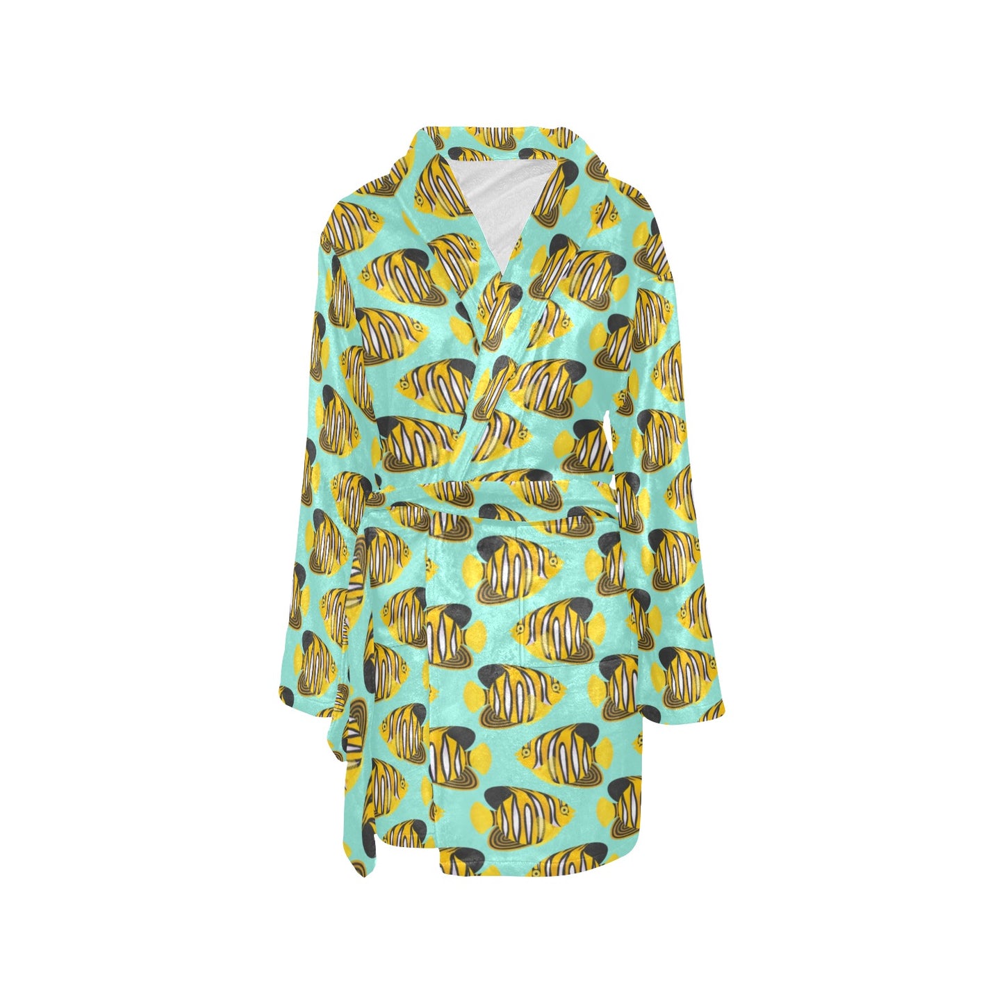 Angelfish Print Design LKS402 Women's Fleece Robe