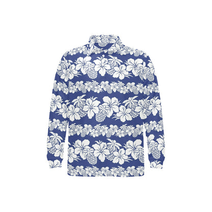 Hawaiian Themed Pattern Print Design H07 Long Sleeve Polo Shirt For Men's