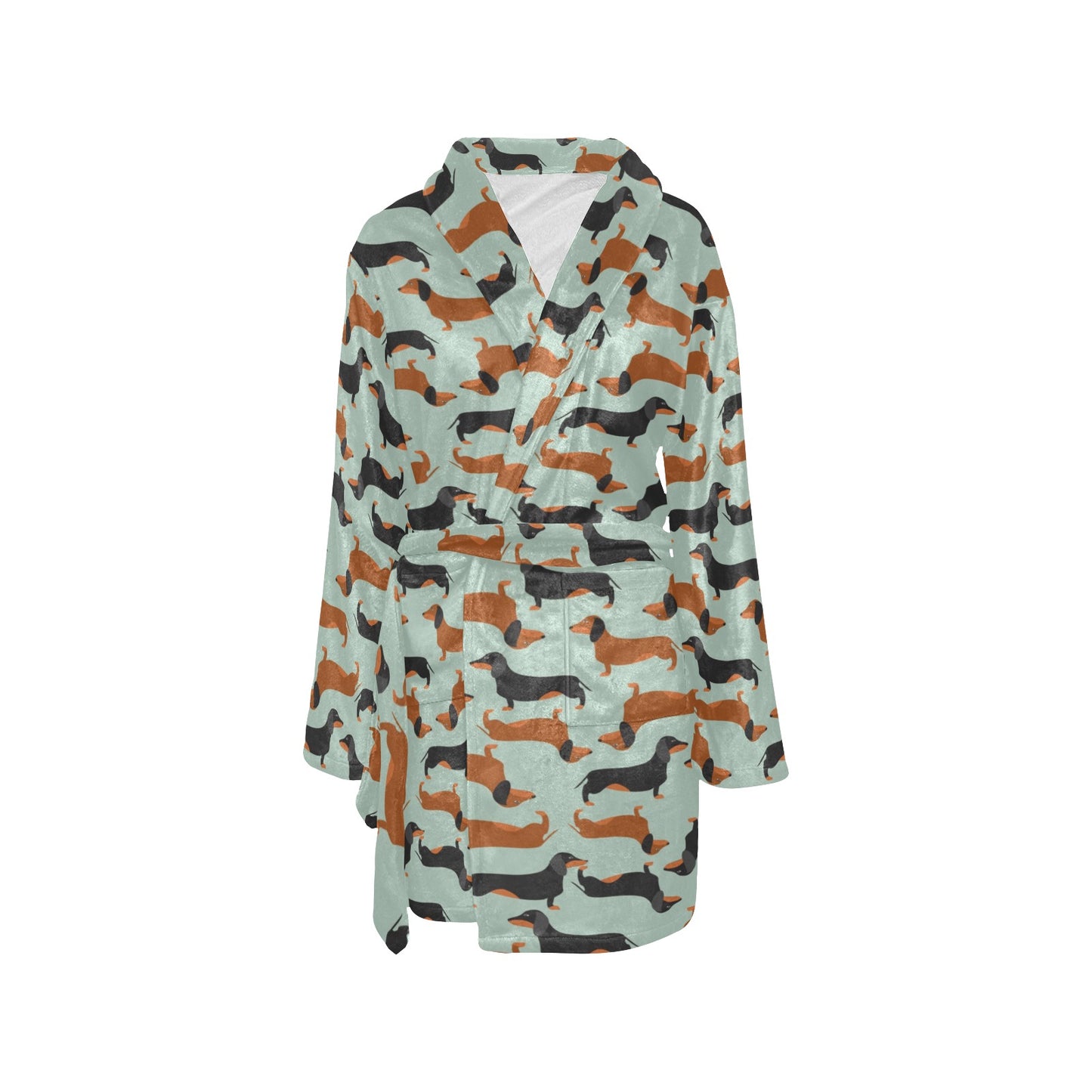 Dachshund Cute Print Pattern Women's Fleece Robe