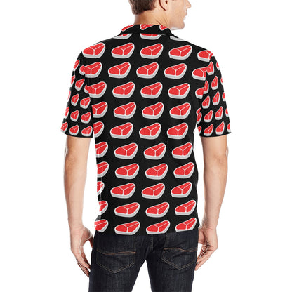 Steak Print Design LKS303 Men Polo Shirt