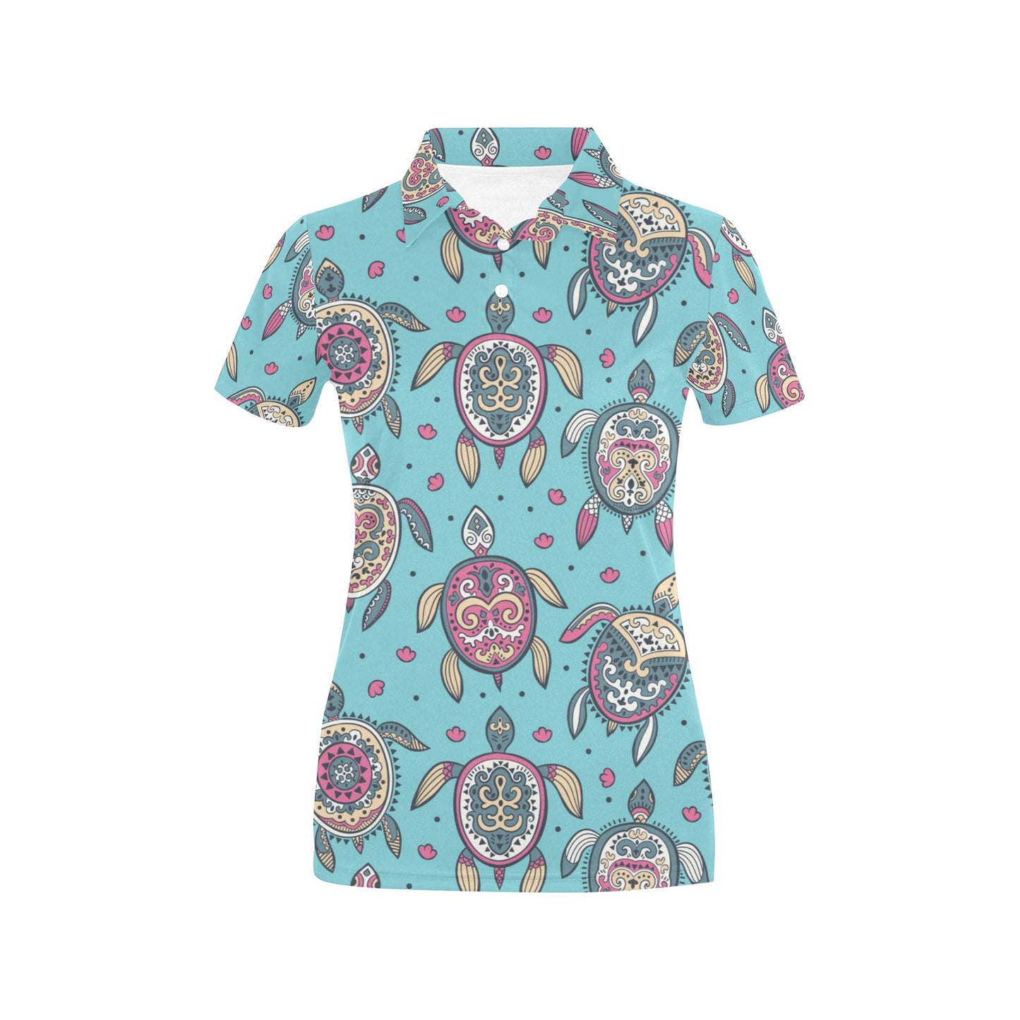 Sea Turtle Art Pattern Women's Polo Shirt