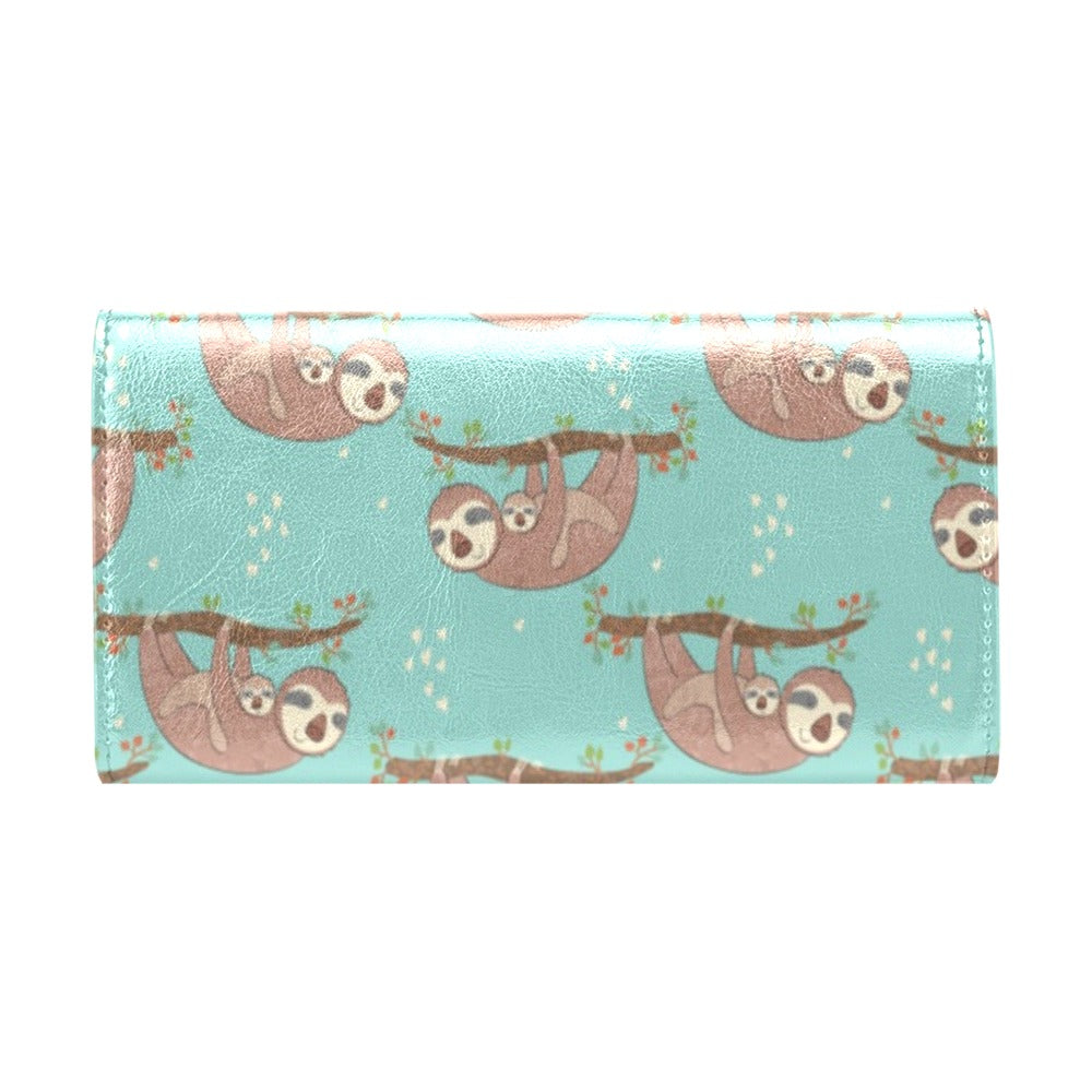 Sloth Print Design LKS302 Women's Trifold Wallet