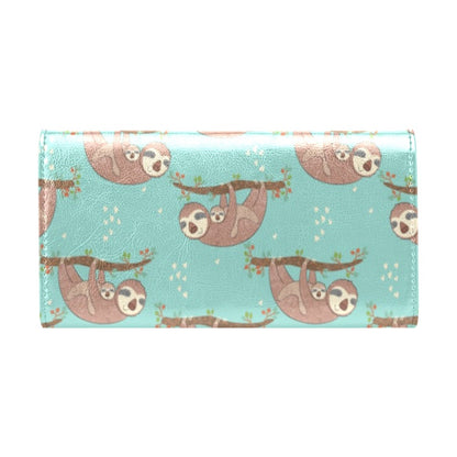 Sloth Print Design LKS302 Women's Trifold Wallet