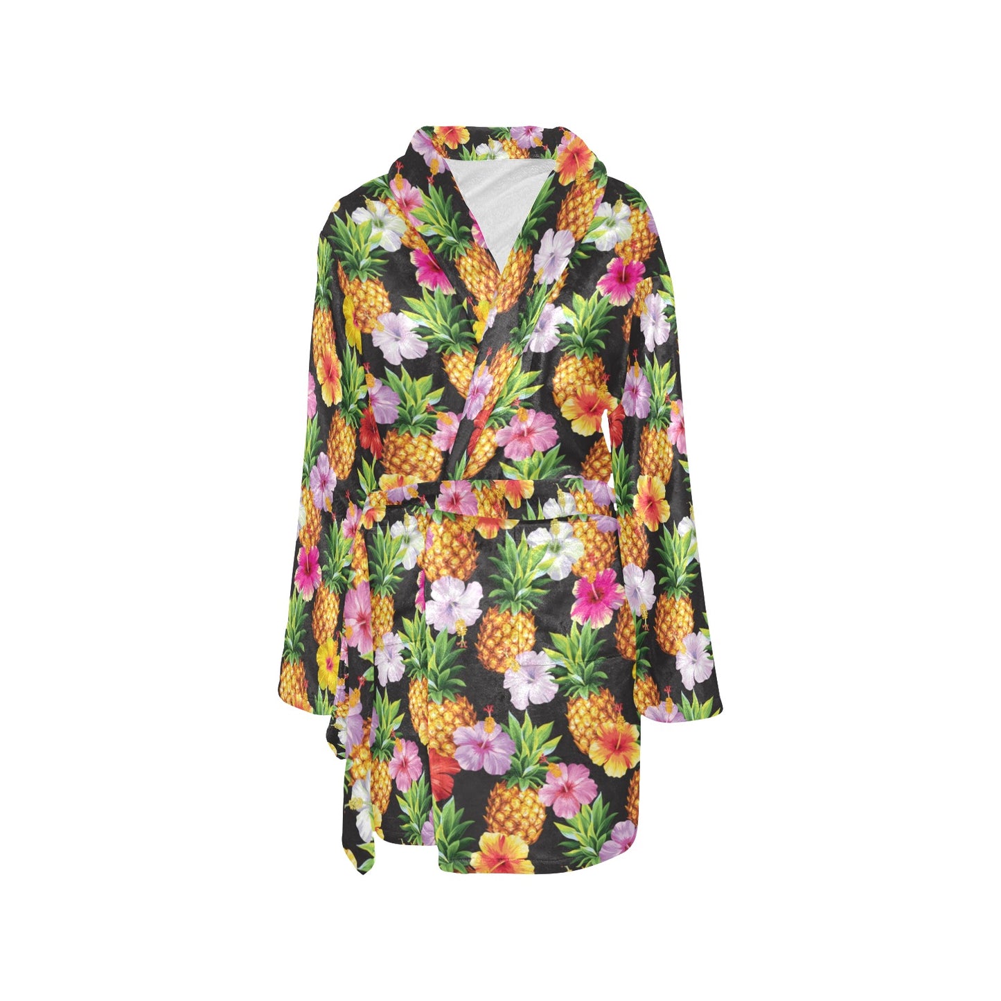 Pineapple Hibiscus Women's Fleece Robe