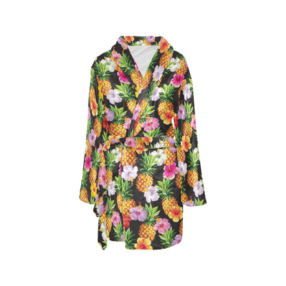 Pineapple Hibiscus Women's Fleece Robe