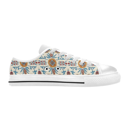Suzani Print Design LKS301 Women's White Low Top Shoes