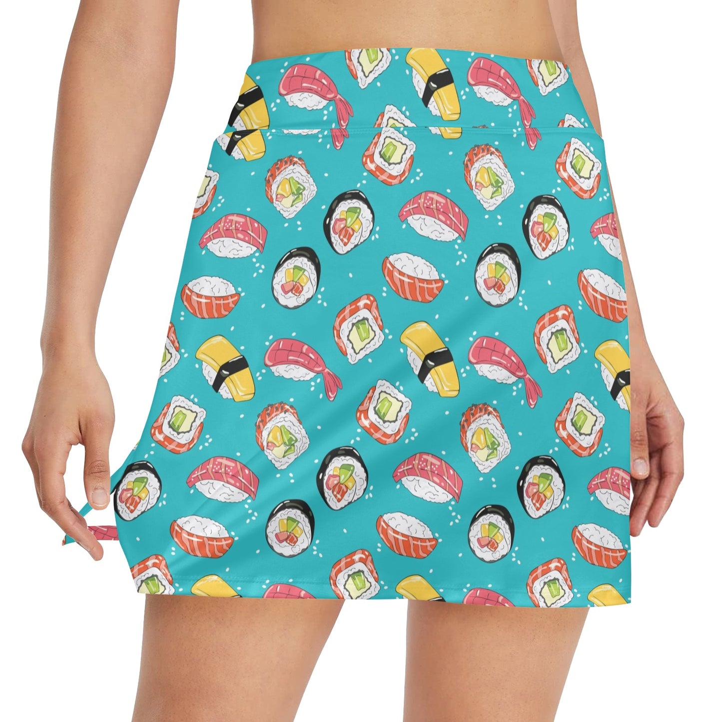 Sushi Print Design LKS305 17" Golf & Pickleball Skort with Pockets