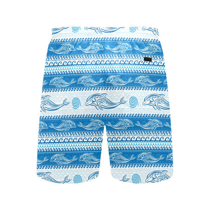 Dolphin Tribal Print Pattern Men's Swim Trunks Beach Shorts