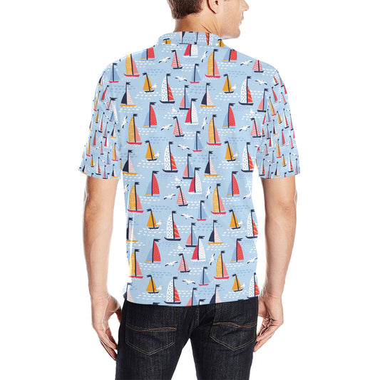 Sailboat Print Design LKS304 Men Polo Shirt
