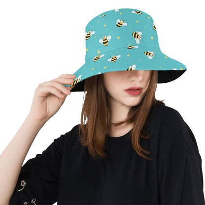 Bee With Dot Print Design LKS309 Unisex Bucket Hat