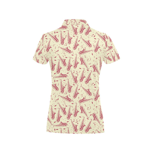 Saxophone Print Design LKS402 Women's Polo Shirt