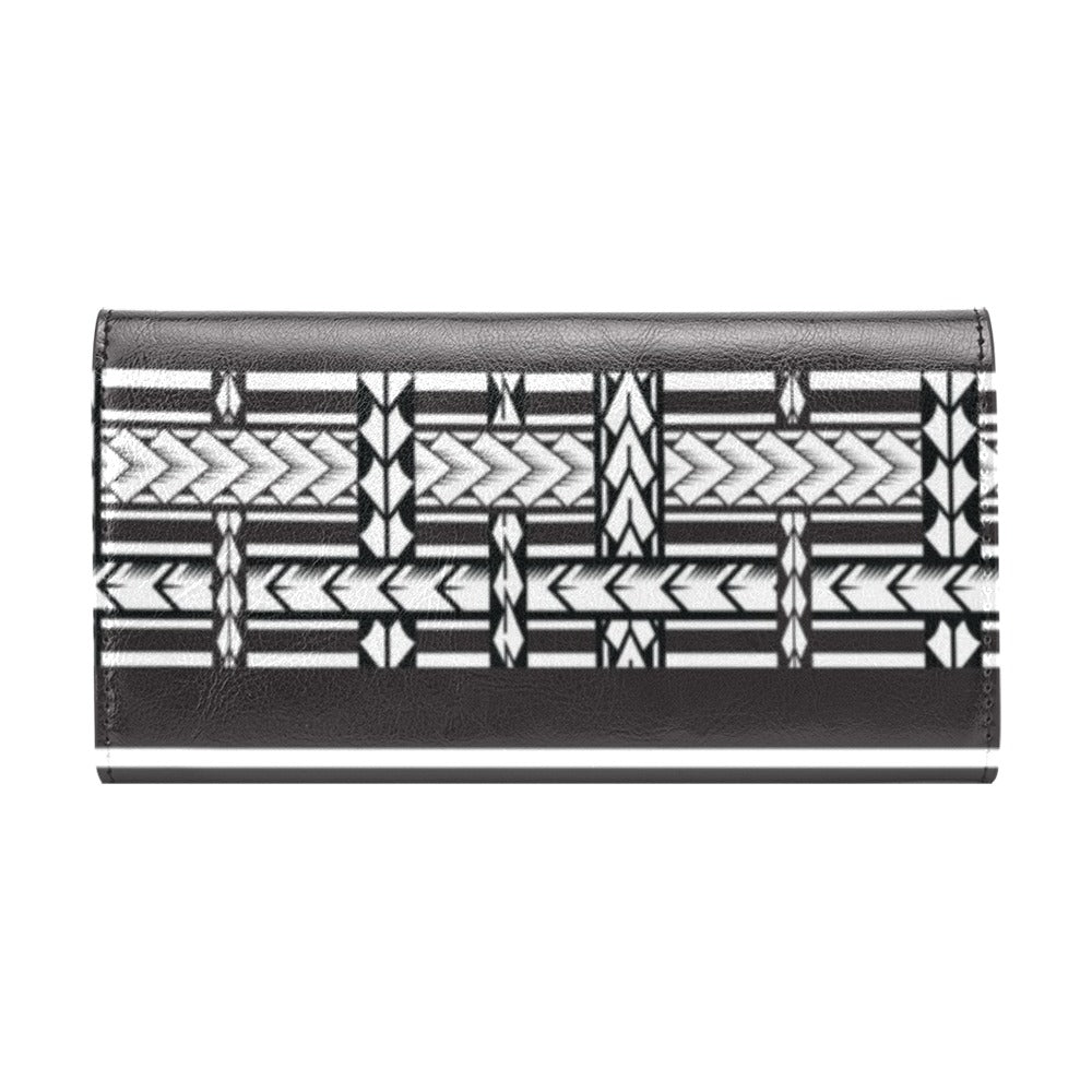 Samoan Tattoo Print Design LKS304 Women's Trifold Wallet