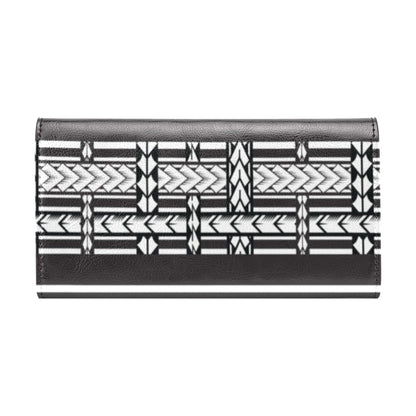 Samoan Tattoo Print Design LKS304 Women's Trifold Wallet