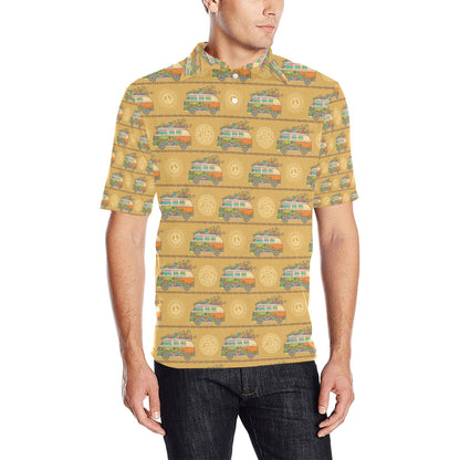 Hippie Van Print Design LKS304 Men Polo Shirt