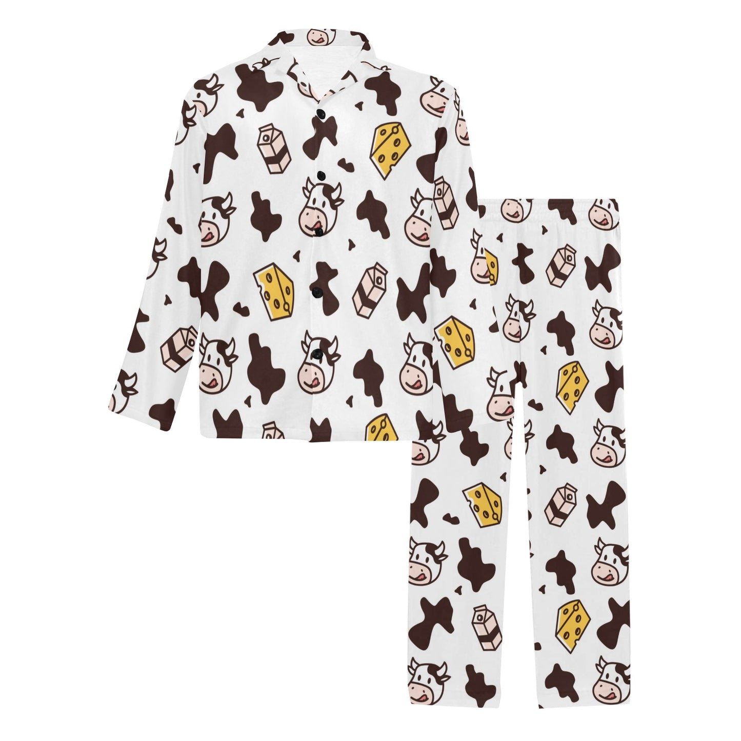 Cow Pattern Print Design 06 Men's Long Pajama Set