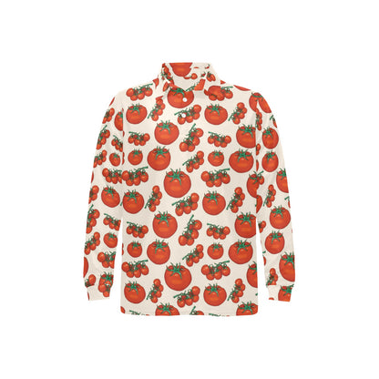 Tomato Print Design LKS302 Long Sleeve Polo Shirt For Men's