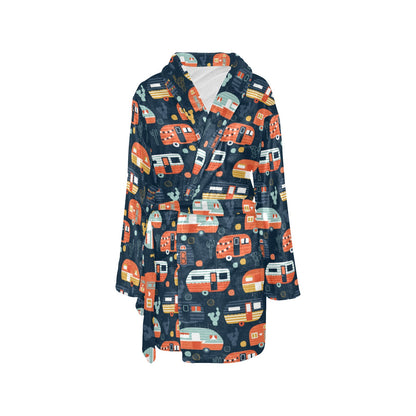 Camper Caravan Print Pattern Women's Fleece Robe