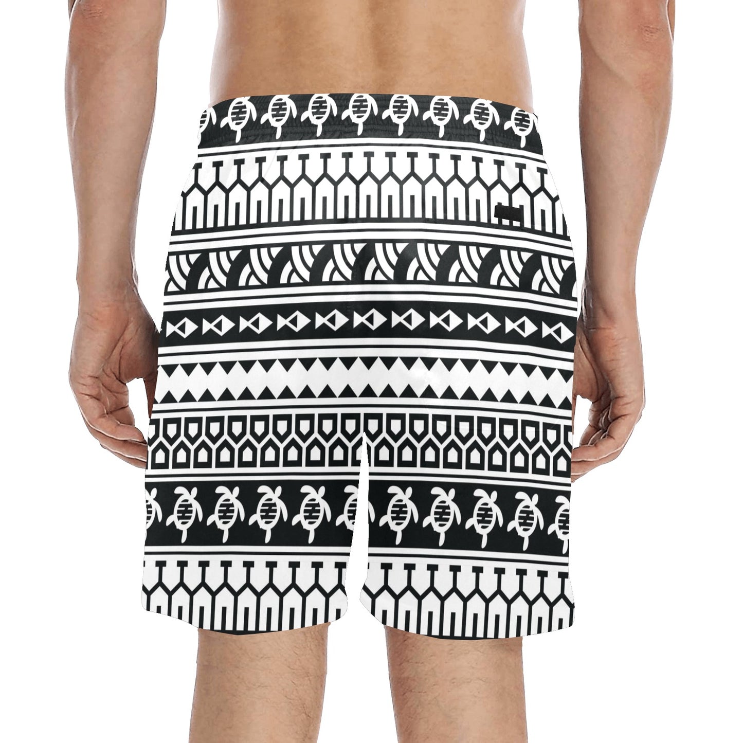 Samoan Pattern Print Design LKS303 Men's Swim Trunks Beach Shorts