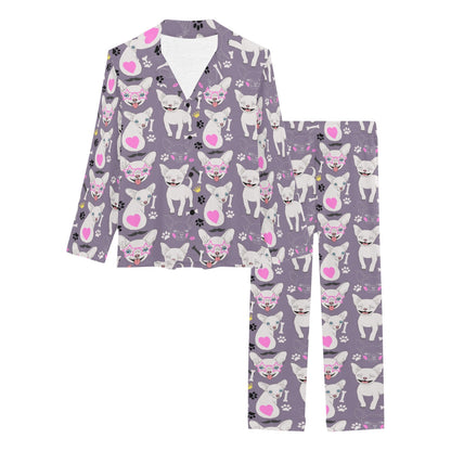 Chihuahua Happy Pattern Women's Long Pajama Set