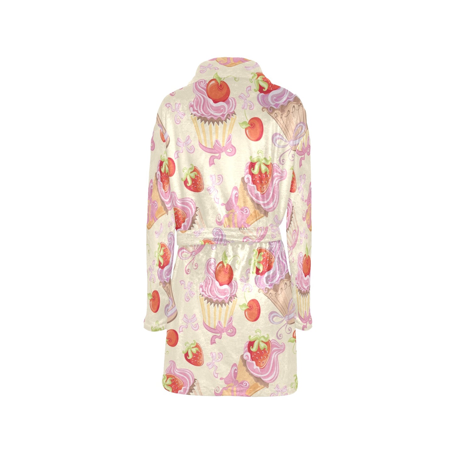 Strawberry Pink CupCake Women's Fleece Robe