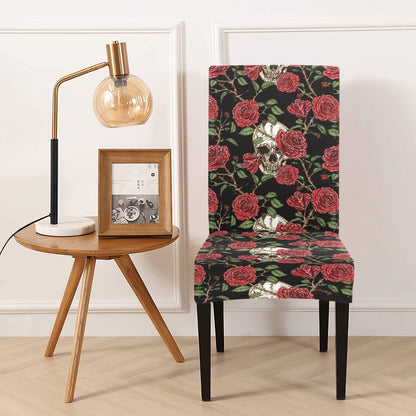 Skull And Roses Print Design LKS303 Dining Chair Slipcover