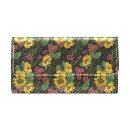 Sunflower Print Design LKS303 Women's Trifold Wallet