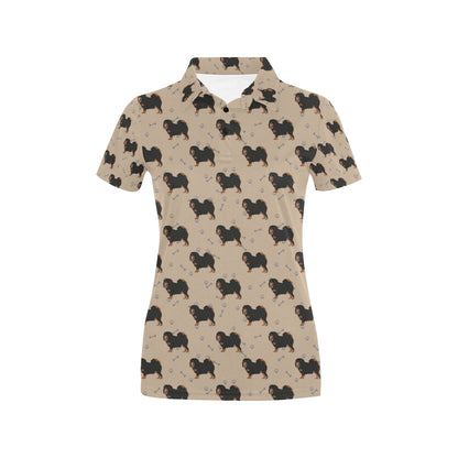 Tibetan Mastiffs Print Design LKS301 Women's Polo Shirt