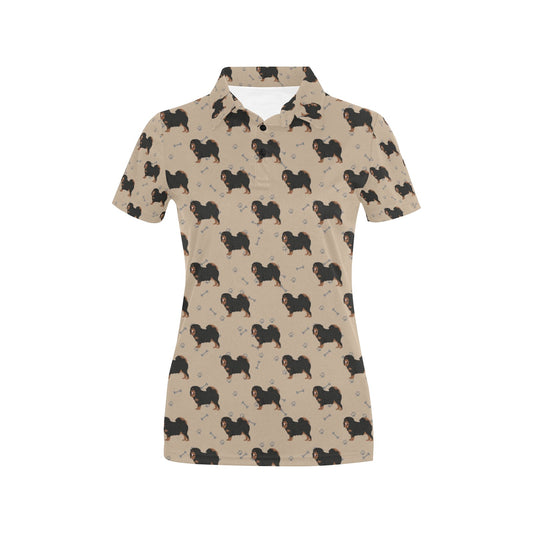 Tibetan Mastiffs Print Design LKS301 Women's Polo Shirt