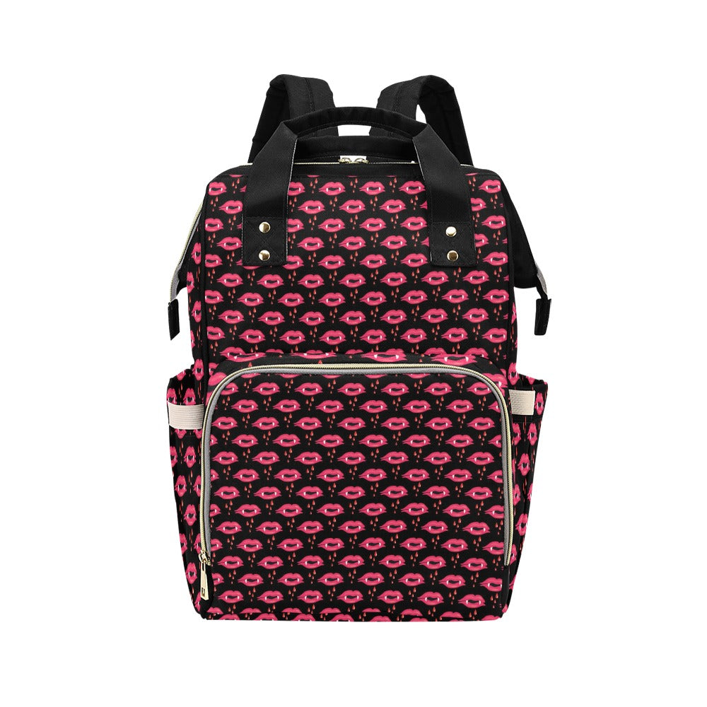 Vampire Lips Print Design LKS303 Diaper Bag Backpack