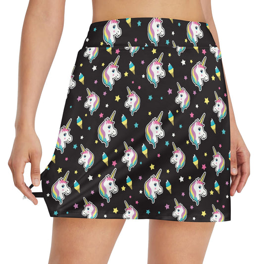 Unicorn Print Design LKS302 17" Golf & Pickleball Skort with Pockets
