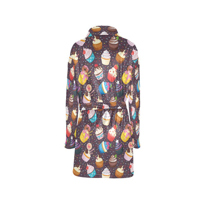 Cupcakes Party Print Pattern Women's Fleece Robe