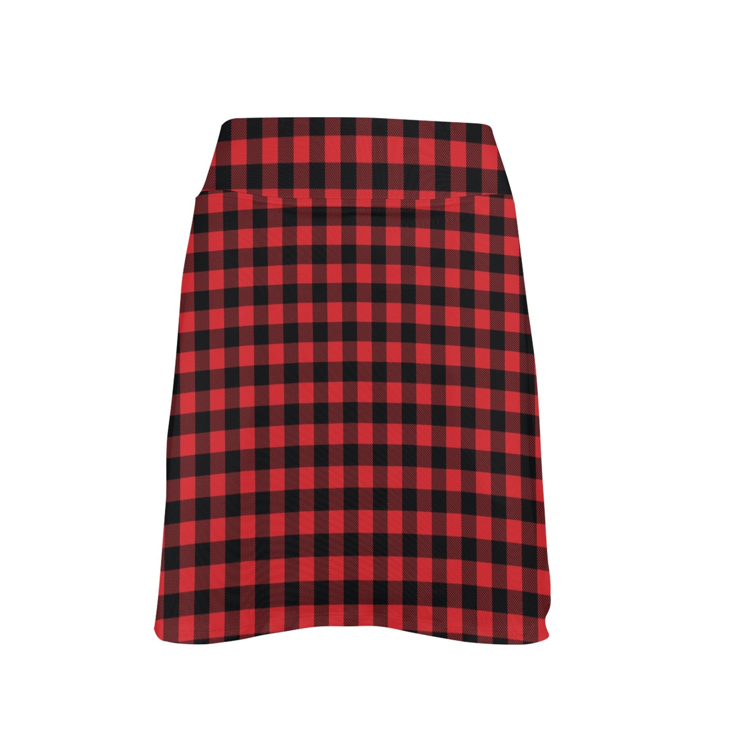 Red Black Buffalo Tartan Plaid Pattern 17" Golf & Pickleball Skort with Pockets