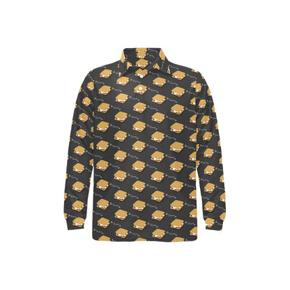 S_Mores Print Design LKS301 Long Sleeve Polo Shirt For Men's