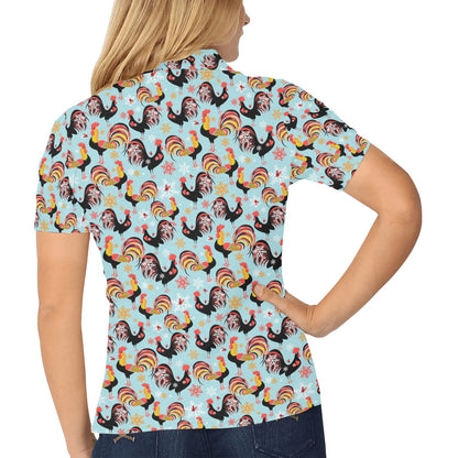 Rooster Themed Design Women's Polo Shirt