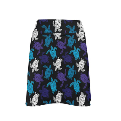 Sea Turtle Print Design LKS306 17" Golf & Pickleball Skort with Pockets