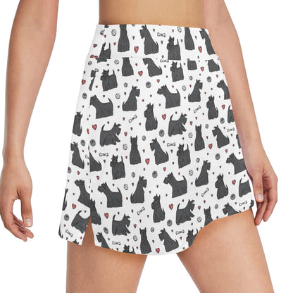 Scottish Terriers Print Design LKS3015 17" Golf & Pickleball Skort with Pockets