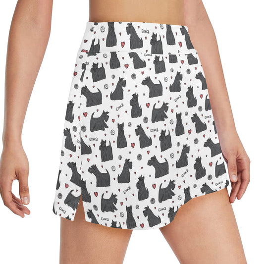 Scottish Terriers Print Design LKS3015 17" Golf & Pickleball Skort with Pockets
