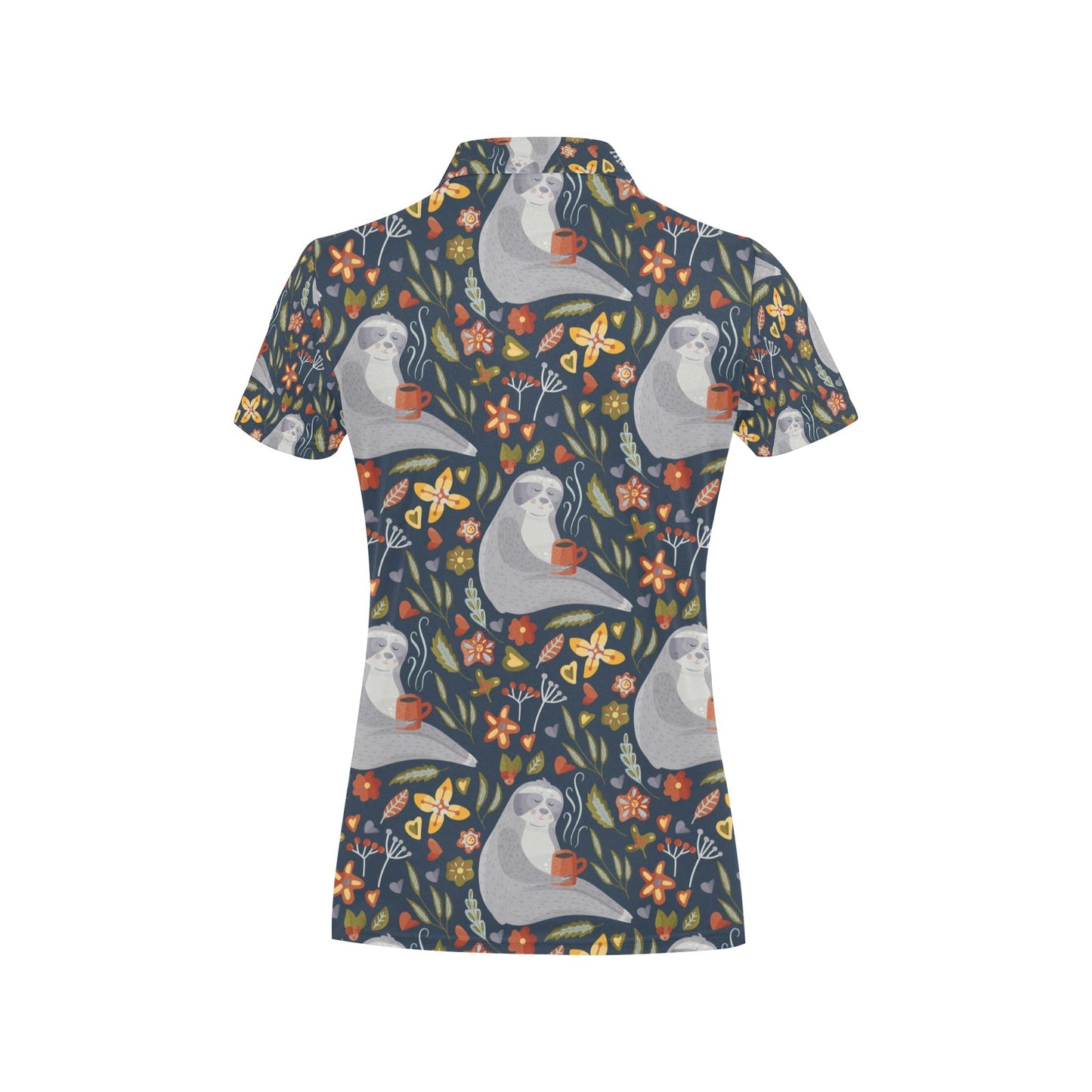 Sloth Print Design LKS303 Women's Polo Shirt