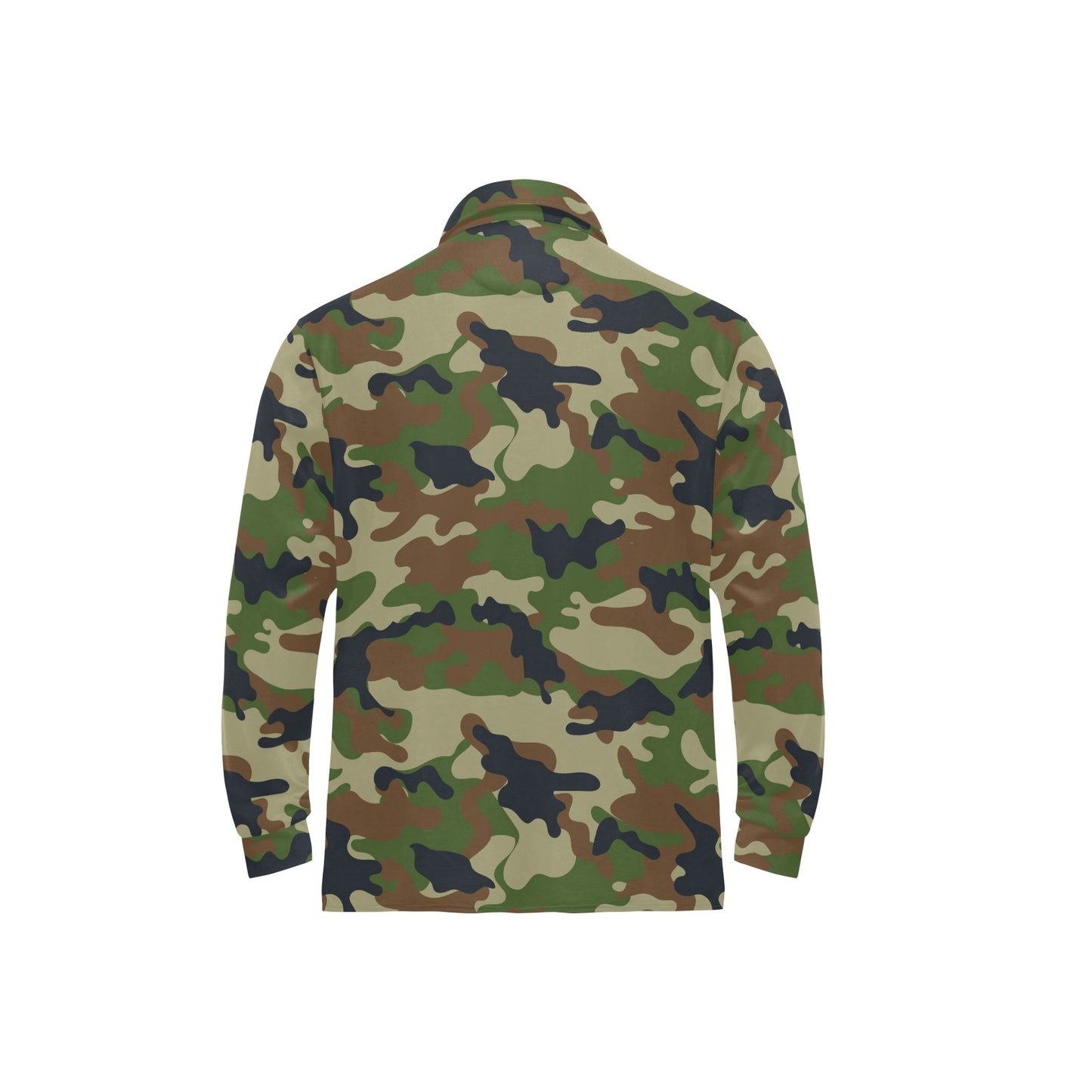 Army Camouflage Pattern Print Design 01 Long Sleeve Polo Shirt For Men's