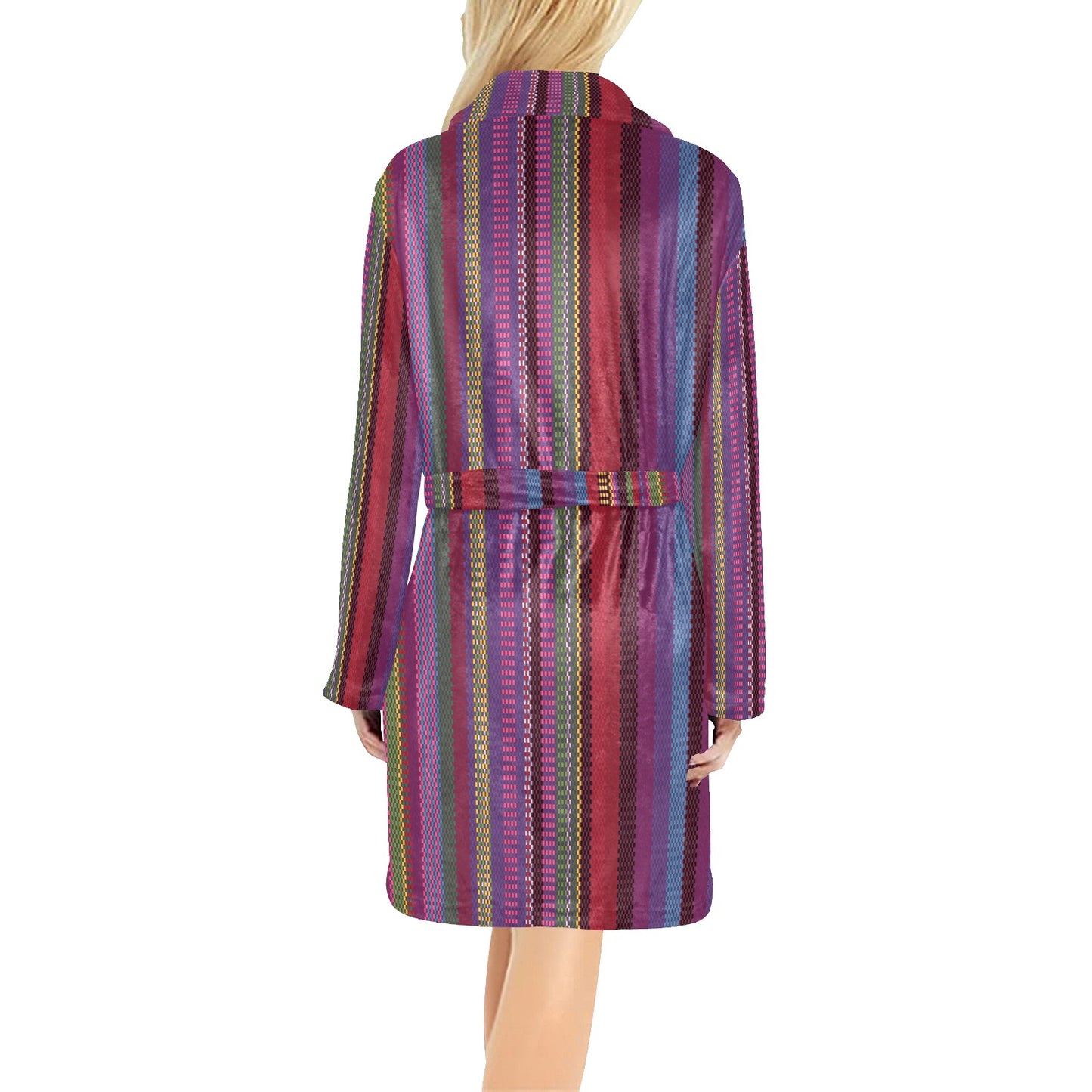 Serape Stripe Print Women's Fleece Robe