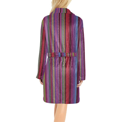 Serape Stripe Print Women's Fleece Robe