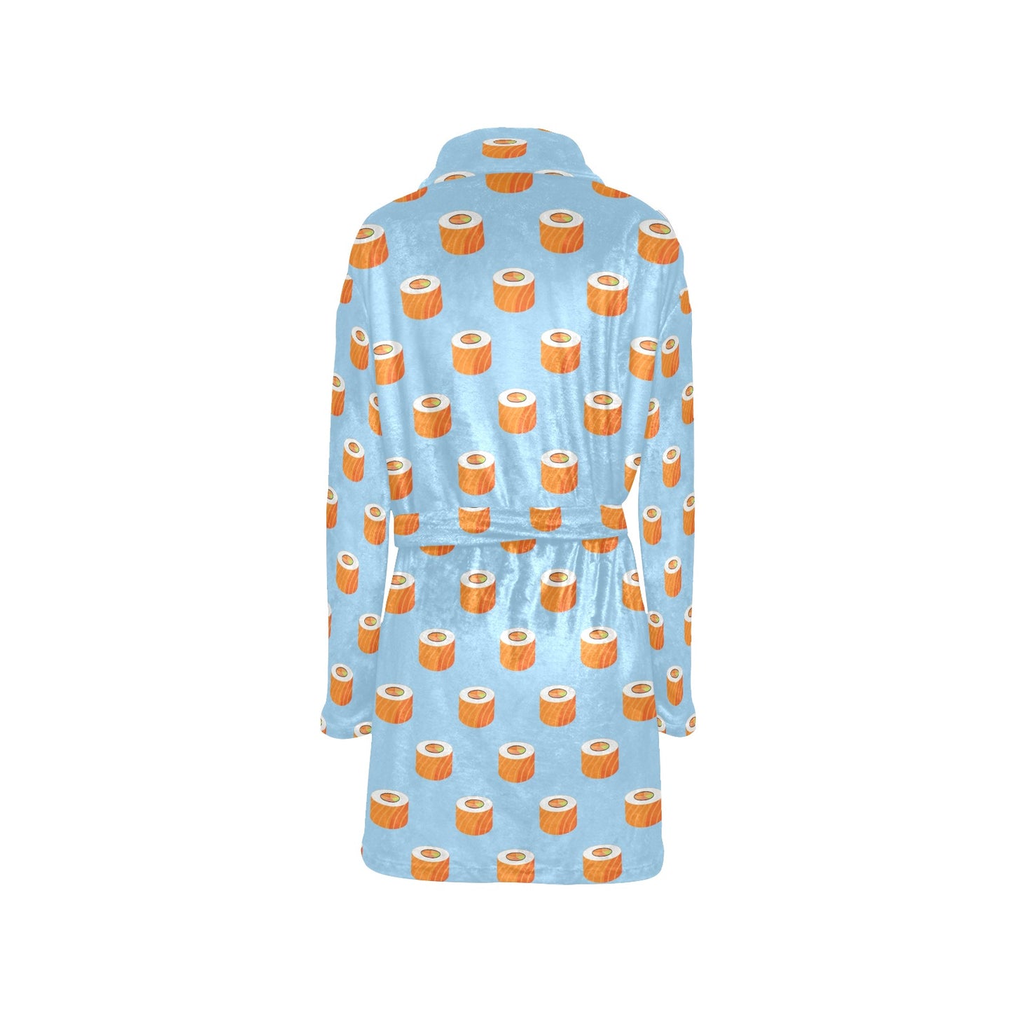 Salmon Sushi Print Design LKS307 Women's Fleece Robe