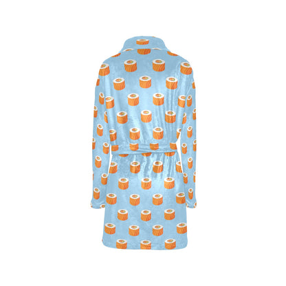 Salmon Sushi Print Design LKS307 Women's Fleece Robe