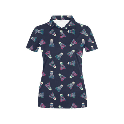 Badminton Ball Pattern Print Design 02 Women's Polo Shirt