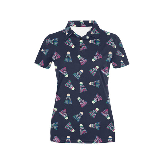 Badminton Ball Pattern Print Design 02 Women's Polo Shirt